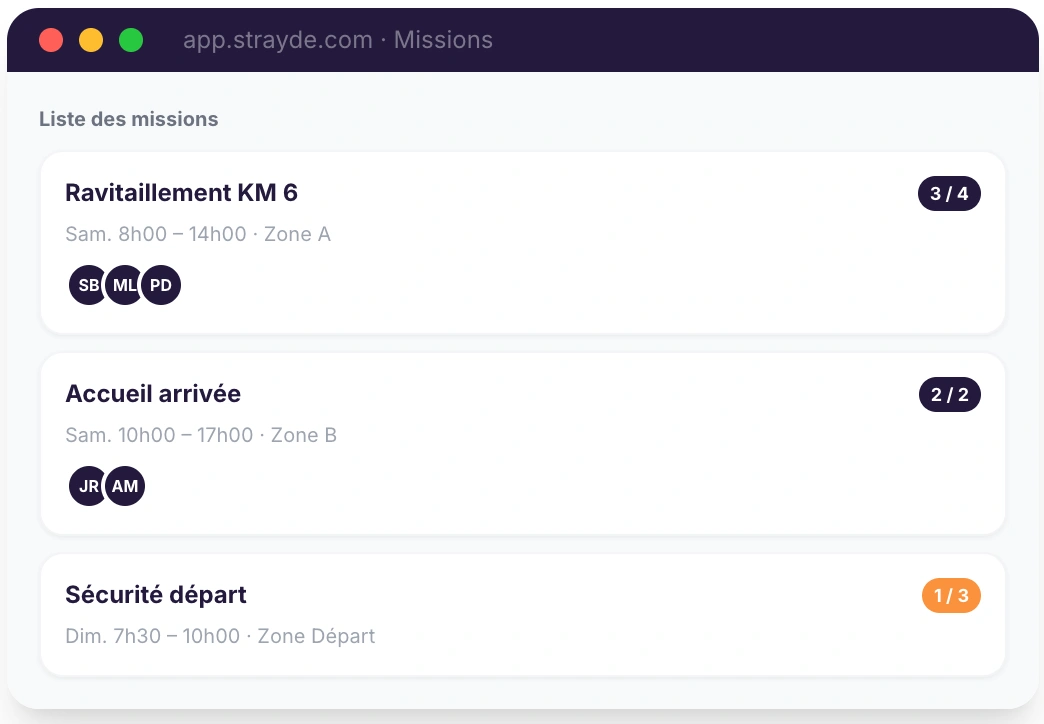 Fiches missions et affectations